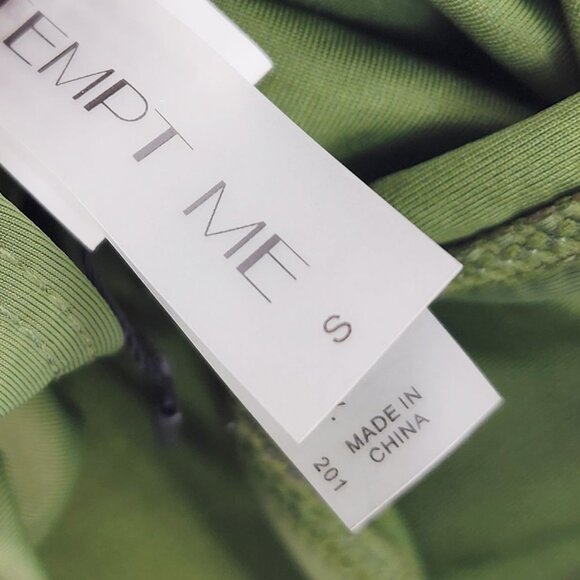 Green One-Piece Ruched Swimsuit  Mesh Inserts By Tempt Me Size S Womens - Picture 3 of 7